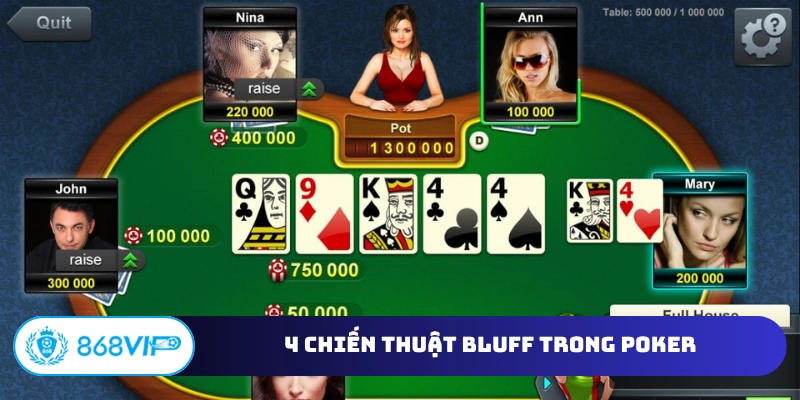 4 chiến thuật Bluff trong Poker