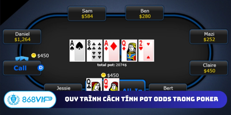 Quy trình cách tính pot odds trong Poker